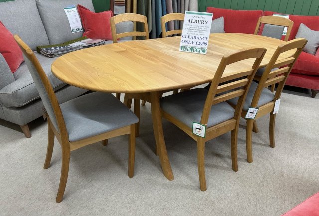 Clearance - Andrena Albury 160-218cm Extending Table, 4 x Ladder-back Chairs & 2 x Padded-back Chair
