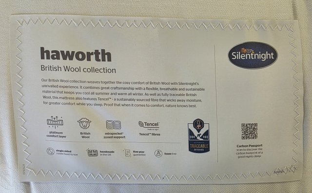 Clearance - Silentnight Haworth 4'6' (135cm) Mattress Only