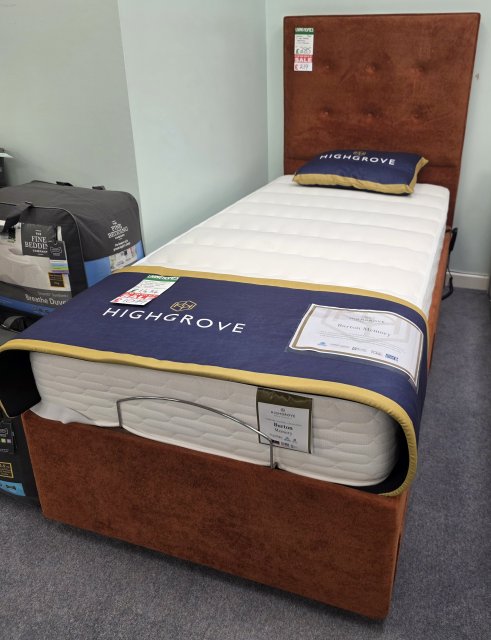 Clearance - Highgrove Burton 90cm Single Adjustable Bed 2 Drawers + HB