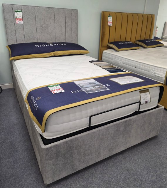 Clearance - Highgrove Status 120cm Small Double Adjustable Bed 2 Drawers + HB