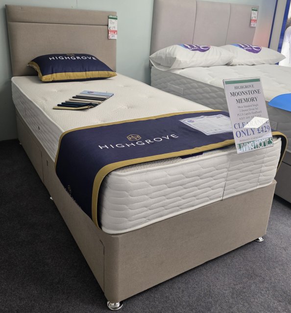 Clearance - Highgrove Moonstone Memory 3' (90cm) 2 Drawer Set + HB