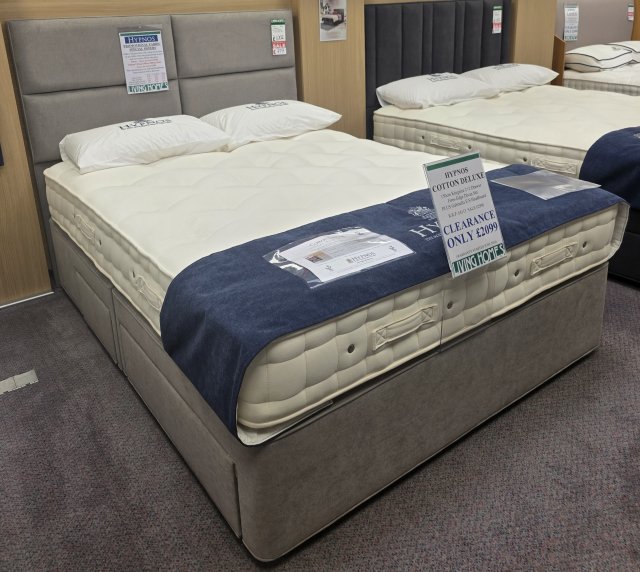 Clearance - Hypnos Cotton Deluxe 150cm King 2+2 Drawer Firm Edge Divan Set + HB