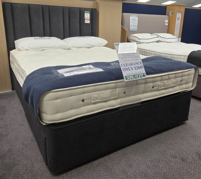Clearance - Hypnos Cotton Luxury 150cm King 2 Drawer Firm Edge Divan Set + HB