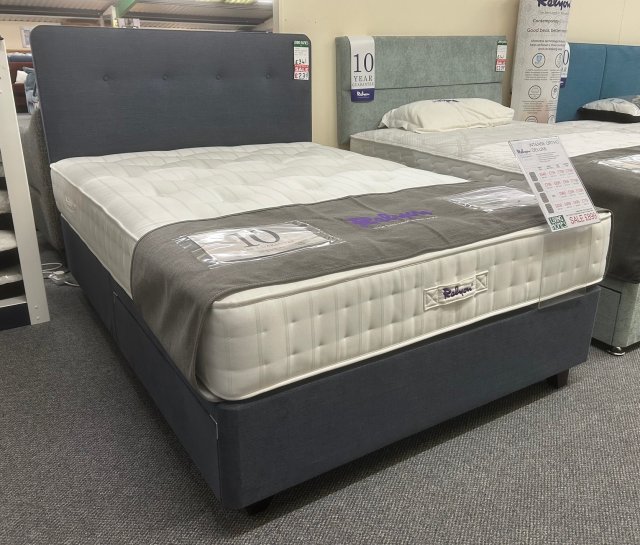 Clearance - Relyon Intense Ortho Deluxe 4'6" (135cm) Double 2 Drw Divan on Legs + Buttons H/Board