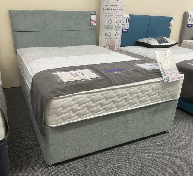 Clearance - Relyon Radiance Comfort 1000 4'6" (135cm) Double 2 Drw Divan + Contour Headboard