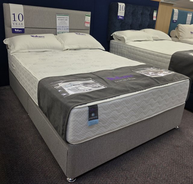Clearance - Relyon Whisper Gel Fusion 1600 135cm Double 4 Drawer Set + HB
