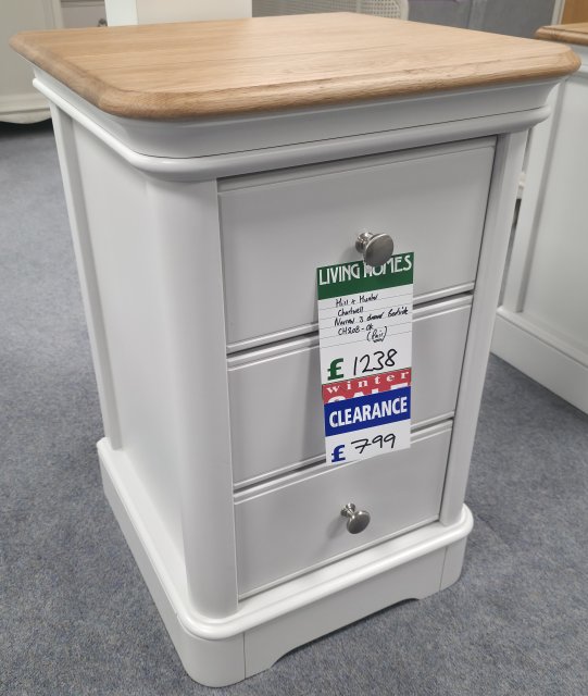 Clearance - Hill & Hunter Chartwell Narrow 3 Drawer Bedside (Pair)