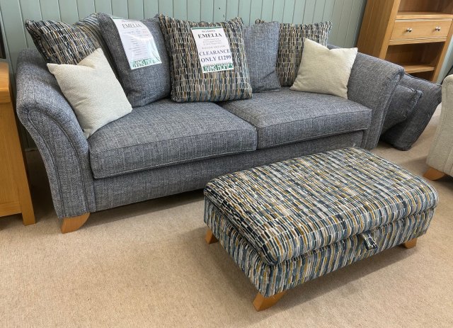 Clearance - Alstons Emelia Grand 4 Seater Sofa & Legged Ottoman