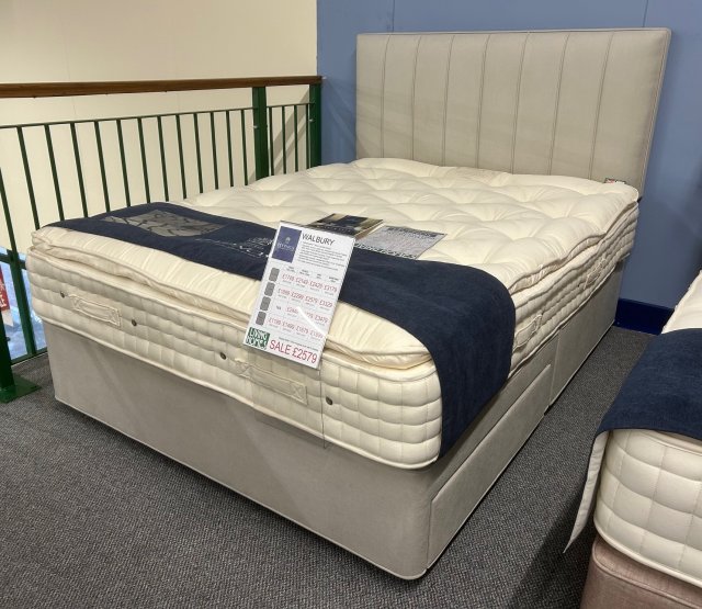 Clearance - Hypnos Walbury 5'0" (150cm) Kingsize 2 Drw F/E Divan Set + Petra Headboard