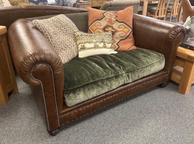 Clearance - Tetrad Constable Snuggler Sofa in Velvet/Leather