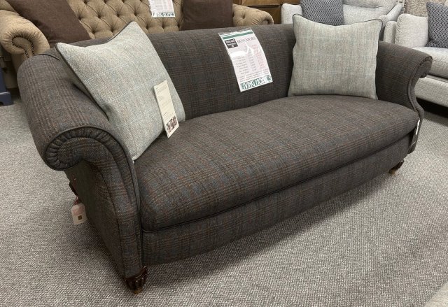 Clearance - Tetrad Bowmore Midi 2 Seater Sofa in Harris Tweed with Leather Piping