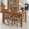 Regis Oak 140x90cm Dining Table & 4 Fabric Chairs