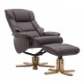 Florence Relaxer Chair & Footstool (Brown/Tan)