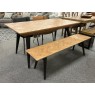 Clearance - Baker Flight Extending Dining Table, 2 x Jack Chairs (1 in Black, 1 in Cognac) & Bench
